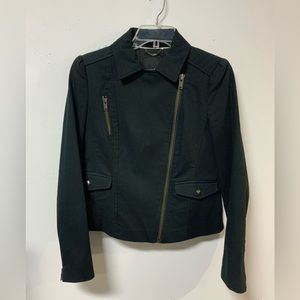 Black Zip Up Bomber Jacket